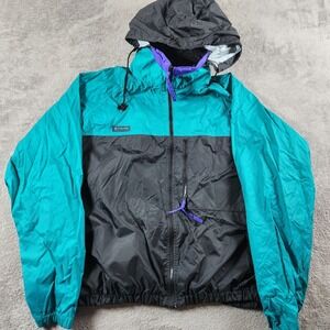 Columbia Sportwear Windbreaker Jacket Mens size XL Hooded Packable Radial Sleeve